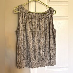 Women's Black and Cream Loft Patterned Top